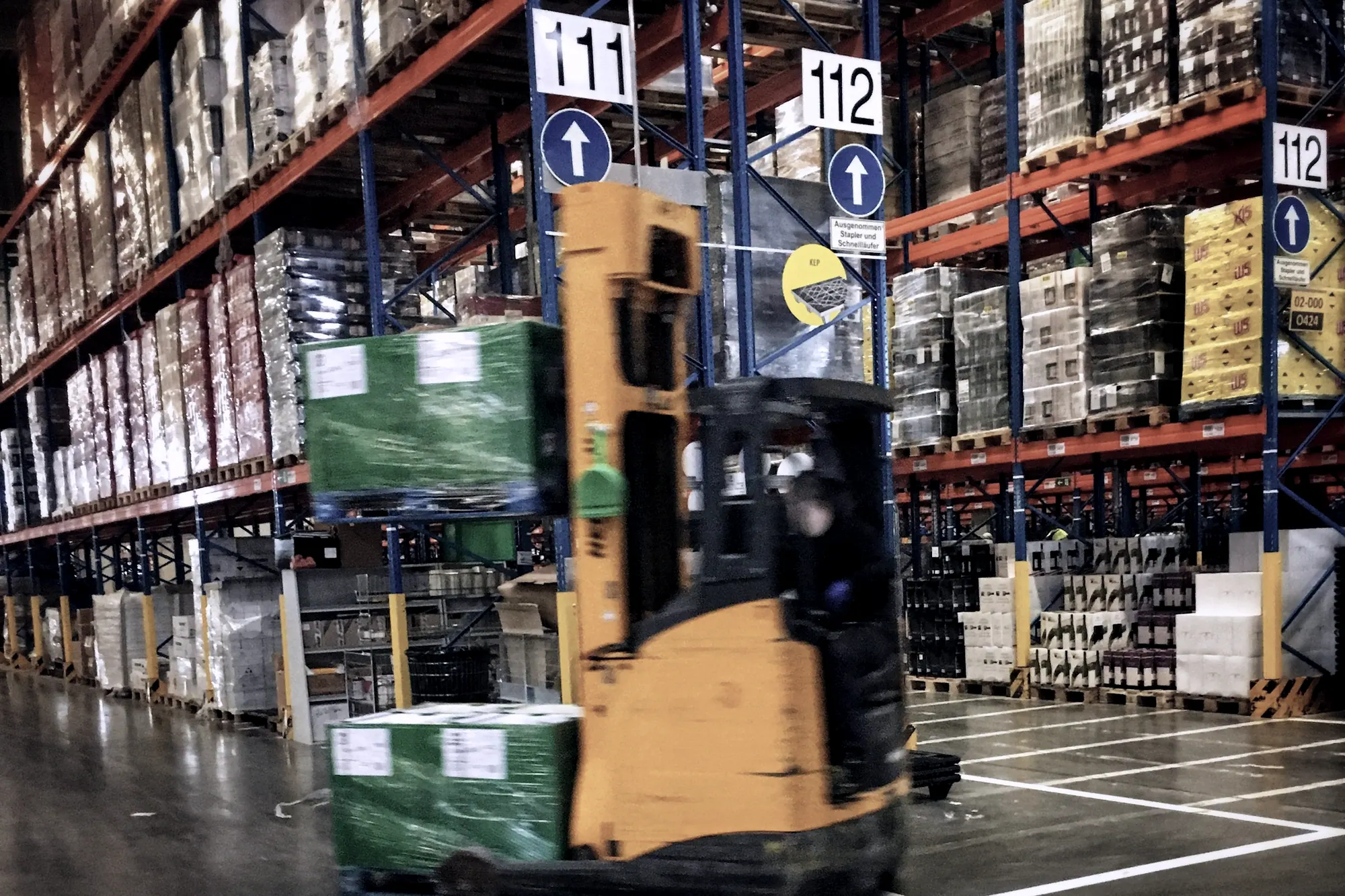 A warehouse operator moving freight
